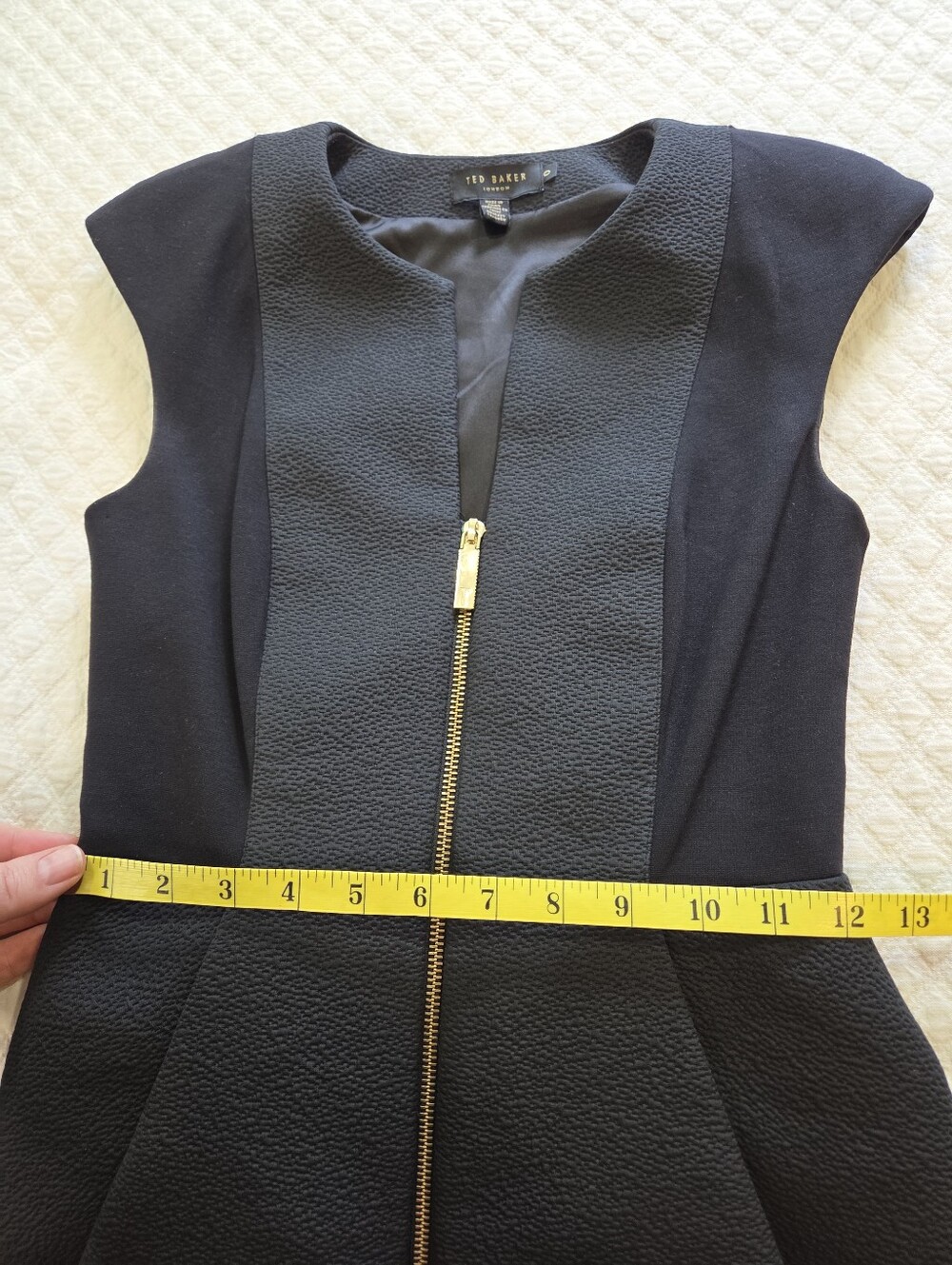 Ted Baker Jumana Dress 0 UK 00 US Multimedia Black Peplum Sheath Structured - Picture 8 of 11